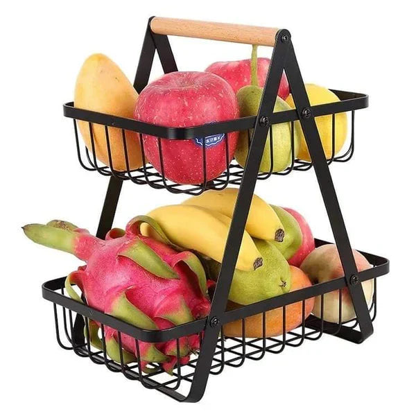 Two tier vegetables and fruits basket