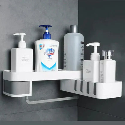 Wall mounted multi purpose shelf for bathroom and kitchen