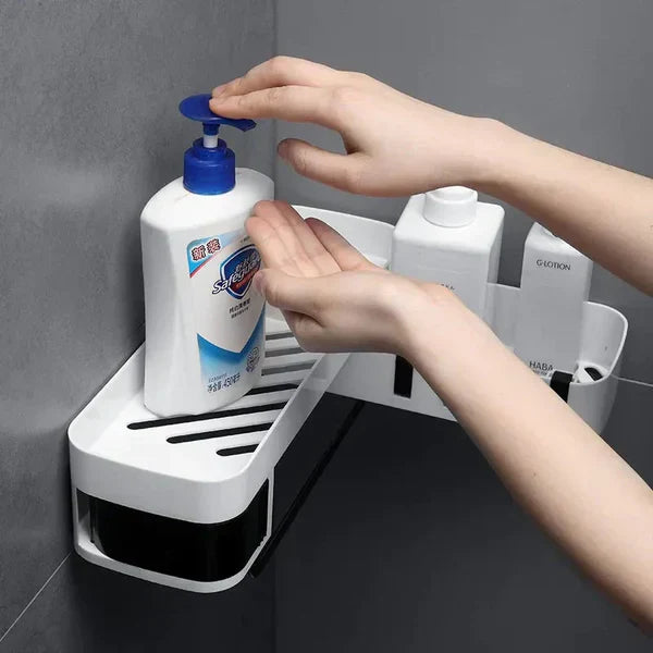 Wall mounted multi purpose shelf for bathroom and kitchen