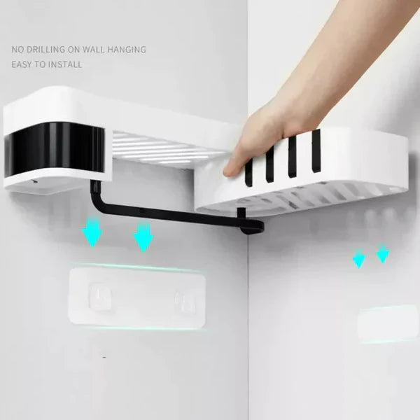 Wall mounted multi purpose shelf for bathroom and kitchen