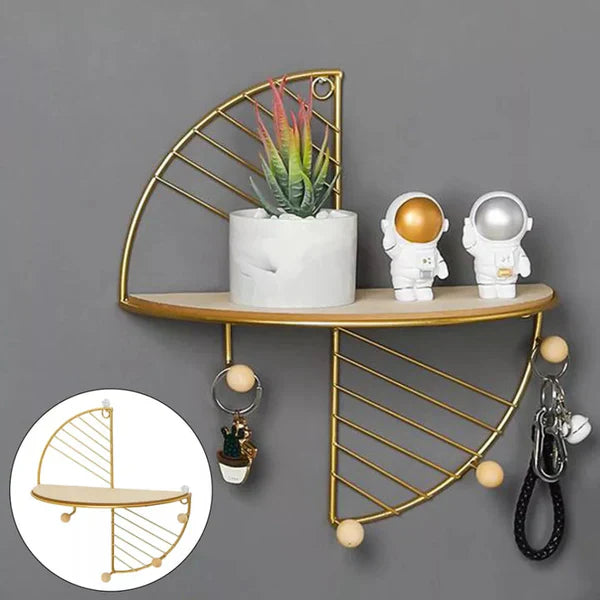 Wall mounted shelf with keyholder