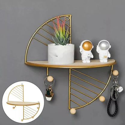 Wall mounted shelf with keyholder