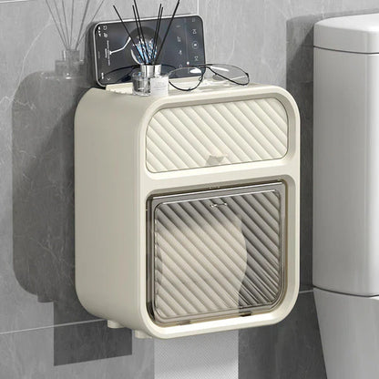 Wall mounted tissue holder and storage organizer