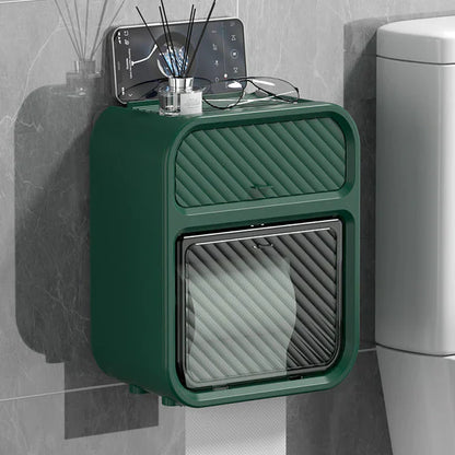 Wall mounted tissue holder and storage organizer