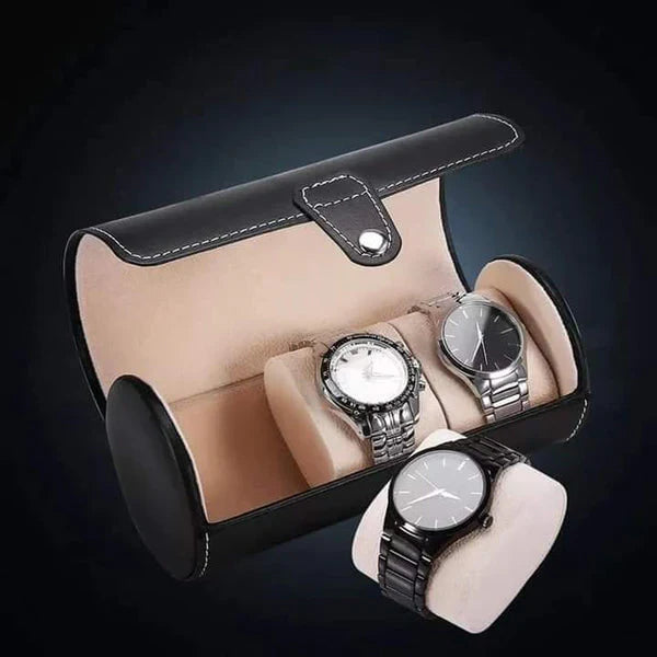 Pu leather 3 grid watch pouch