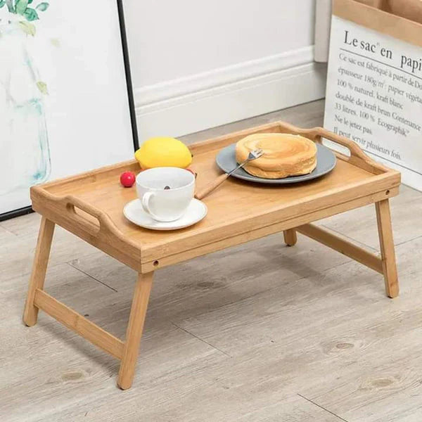 2 in 1 bamboo tray table